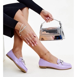 Mocassins roxos com fivela Mali de zircônio 1