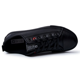 Tênis masculino de couro Big Star JJ174005 preto 2