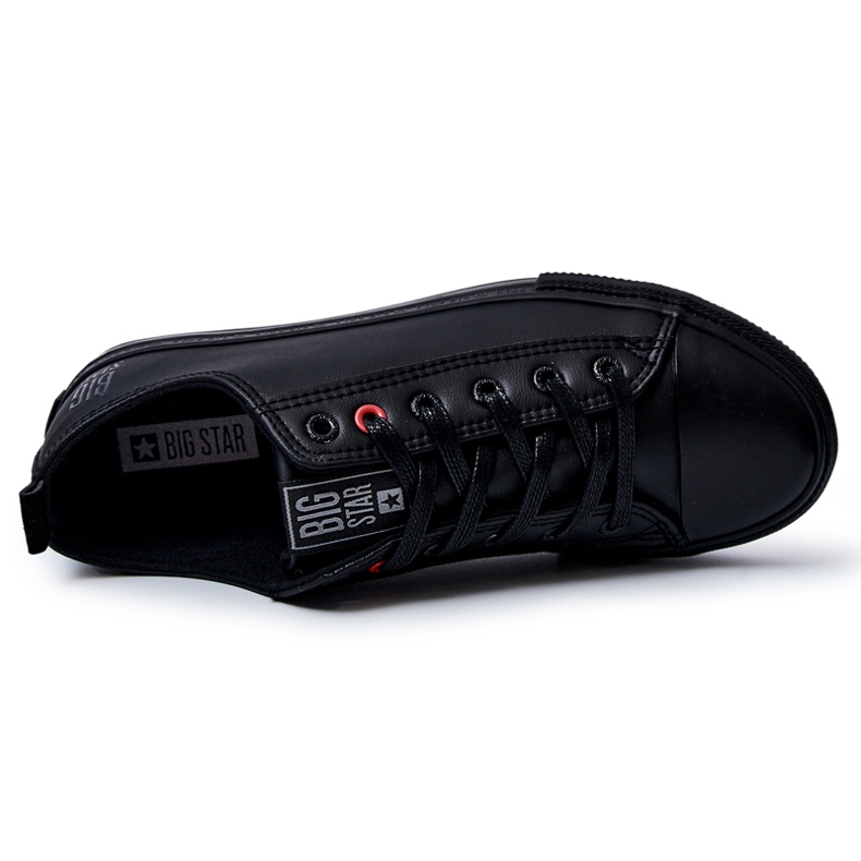 Tênis masculino de couro Big Star JJ174005 preto 2