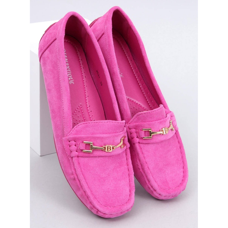 Mocassins femininos de camurça Sourd Fuchsia rosa 1