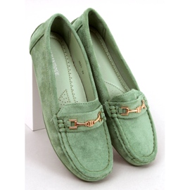 Mocassins femininos de camurça Sourd L.GREEN verde 1