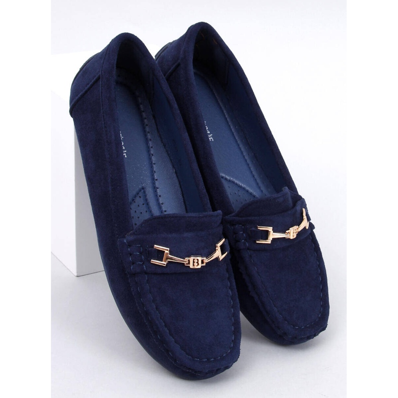 Mocassins femininos de camurça Sourd Navy azul 1
