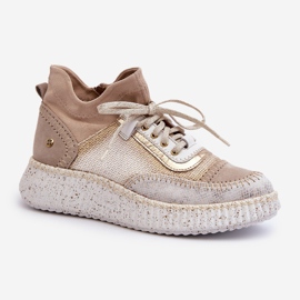 Sapatos femininos de camurça Maciejka 06405-04 Bege 1