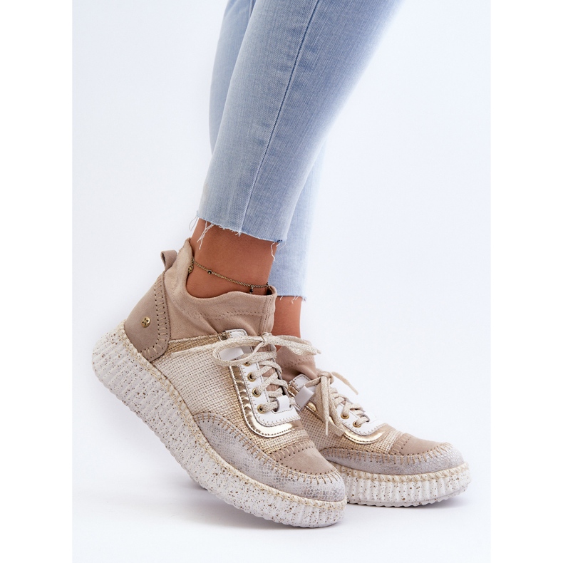 Sapatos femininos de camurça Maciejka 06405-04 Bege 2