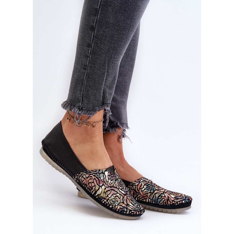 Bailarinas femininas de couro Maciejka 1930B-01 pretas preto 2