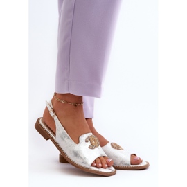 Sandálias Femininas Com Decoração S.Barski KV27-049 Prata 2