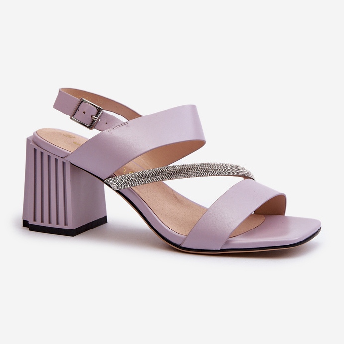 S.Barski Sandálias femininas elegantes de salto alto roxas D&amp;A MR38-549 roxo 2
