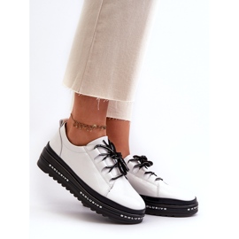 Tênis feminino envernizado com plataforma branca S.Barski LR592B branco 2