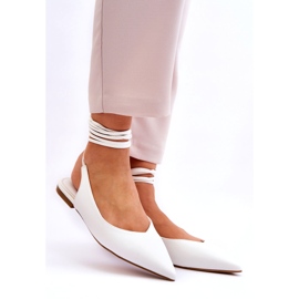 Sweet Shoes Bailarinas femininas pontiagudas turriso branco 3