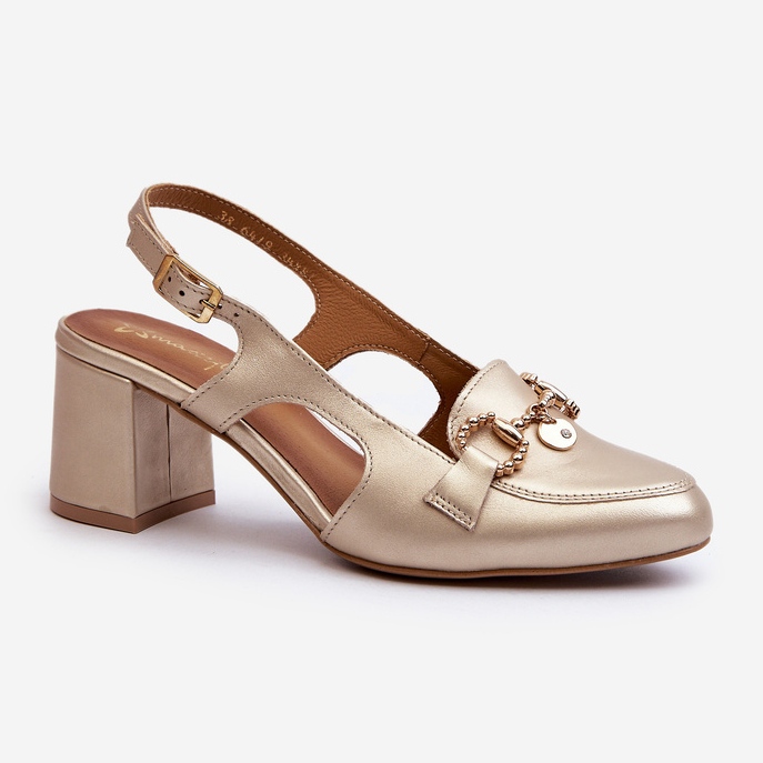 Sandálias de couro com salto alto Maciejka 06419-25 ouro dourado 1 Sandálias de couro com salto alto Maciejka 06419-25 ouro dourado 1