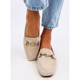 Mocassins de mulher Rhona Beige com fivelas bege 1