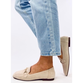 Mocassins de mulher Rhona Beige com fivelas bege 2