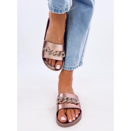 Chinelos Tilia Champagne com corrente dourado 2 Chinelos Tilia Champagne com corrente dourado 2