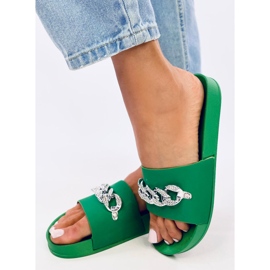 Chinelos Tília Green com corrente verde 2