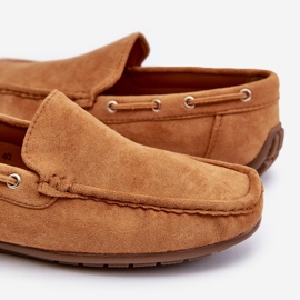 Mocassins masculinos de camurça Camel Rayan castanho 2