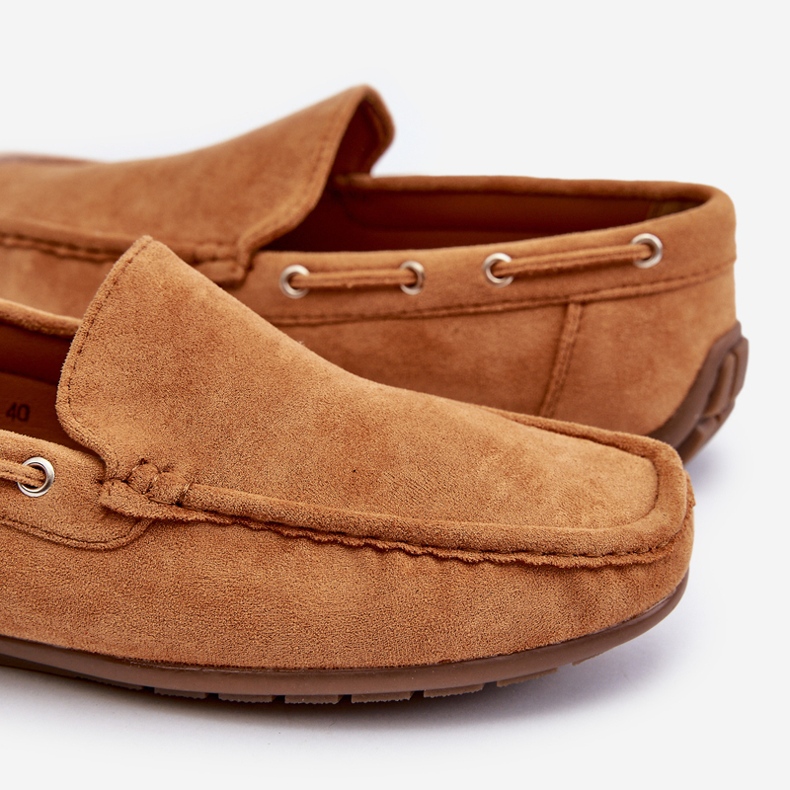 Mocassins masculinos de camurça Camel Rayan castanho 2