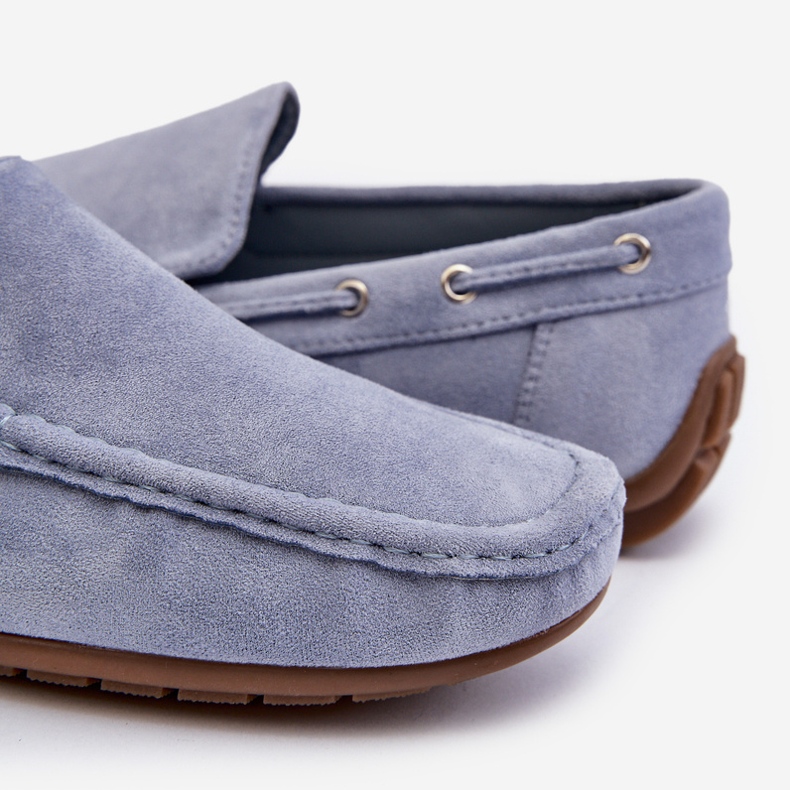 Mocassins Slip-On Masculino em Camurça Azul Rayan 2