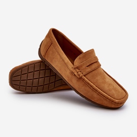 Mocassins masculinos de camurça Camel Wesley castanho 1