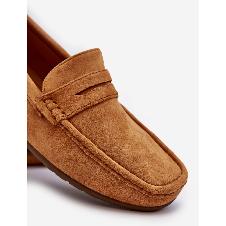 Mocassins masculinos de camurça Camel Wesley castanho 2
