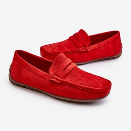 Mocassins masculinos de camurça vermelha Wesley vermelho 1