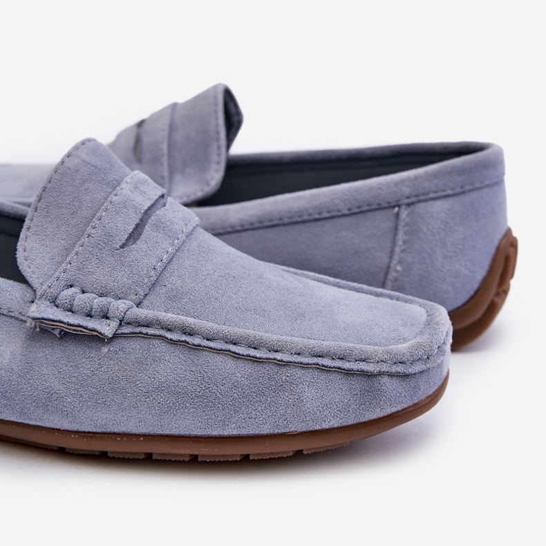 Mocassins Masculinos em Camurça Wesley Azul 2