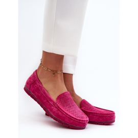 Mocassins femininos de camurça fúcsia S.Barski LR755 rosa 2