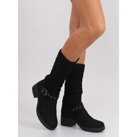 NC109 botas de malha pretas preto 1