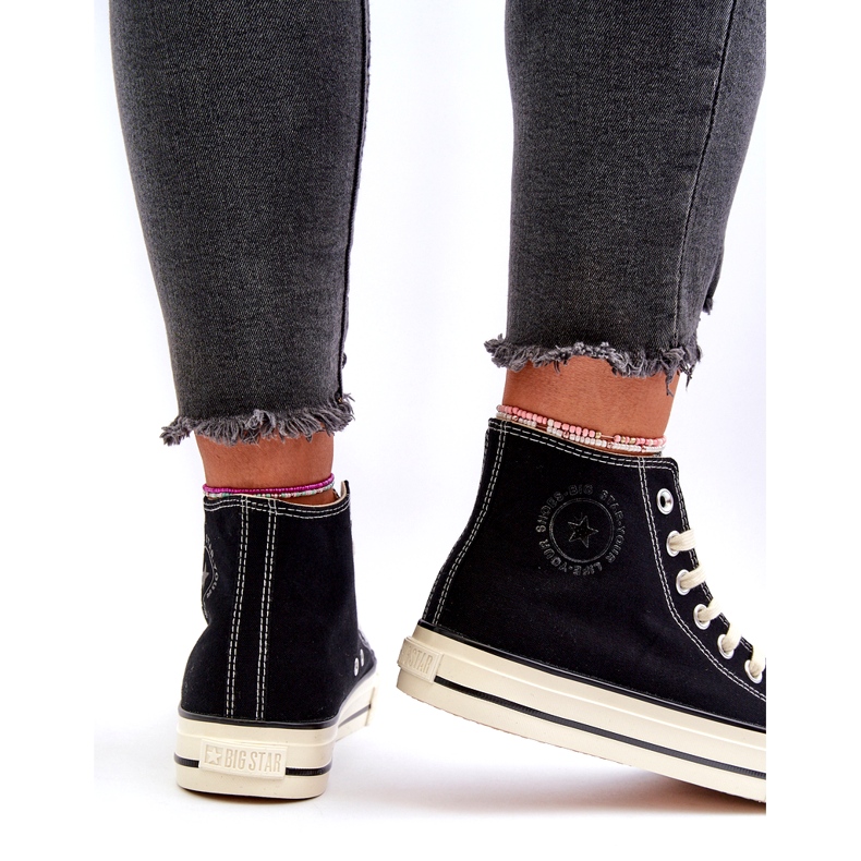 Tênis alto feminino Big Star NN274283 preto 4
