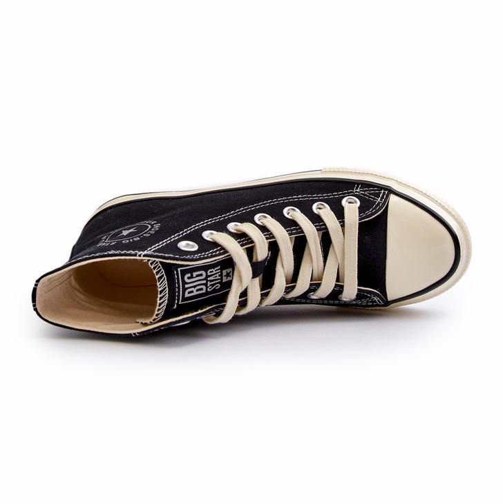 Tênis alto feminino Big Star NN274283 preto 2