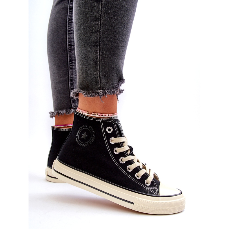 Tênis alto feminino Big Star NN274283 preto 1