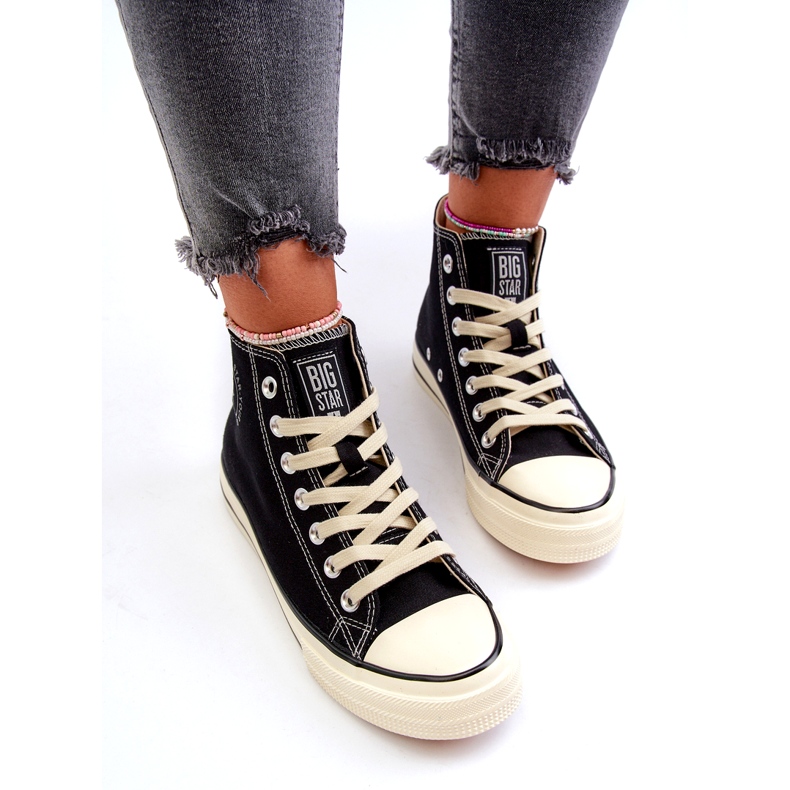 Tênis alto feminino Big Star NN274283 preto 3