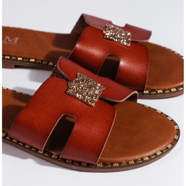 Chinelos rasos marrons femininos marrom 2