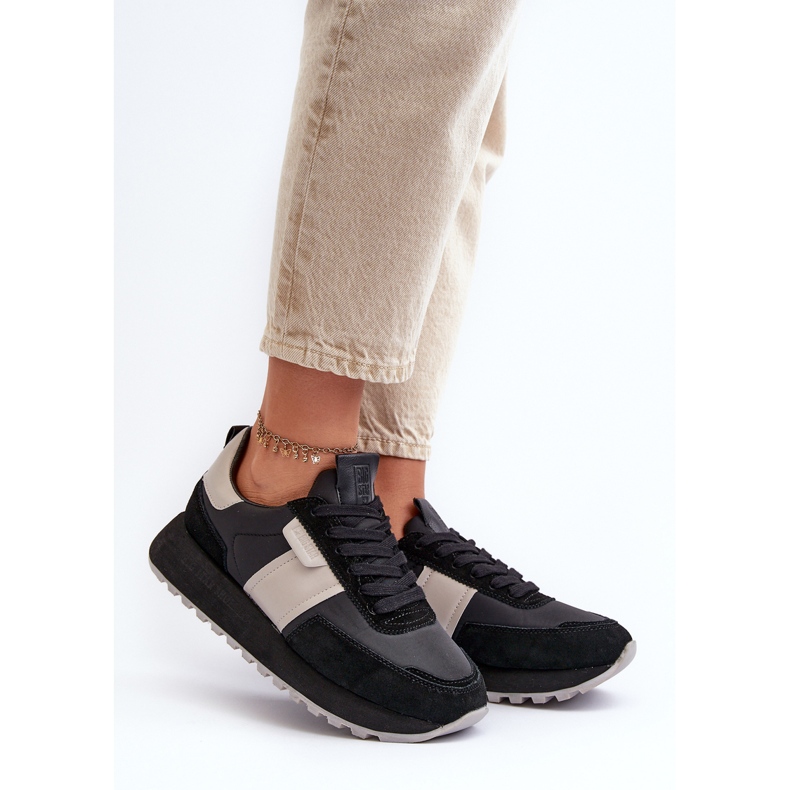 Tênis feminino na plataforma Big Star NN274502 sistema de espuma viscoelástica preto 2