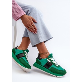 Tênis plataforma feminino Big Star NN274501 Memory Foam System verde 2