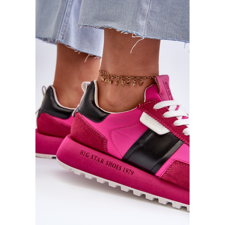 Tênis feminino na plataforma Big Star NN274500 Memory Foam System fúcsia rosa 1