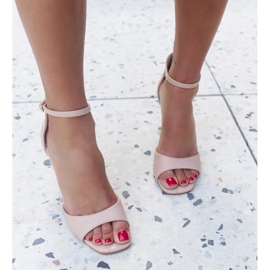 Sandálias de salto alto de couro ecológico Askern bege 1