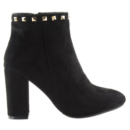 Botas pretas de salto alto com tachas pretas preto 1