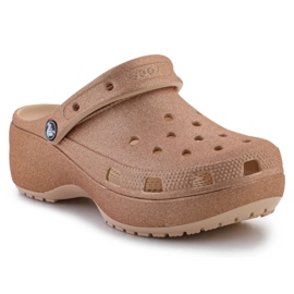 Chinelos Crocs Classic Platform Glitter Clog 207241-2DS castanho 1 Chinelos Crocs Classic Platform Glitter Clog 207241-2DS castanho 1