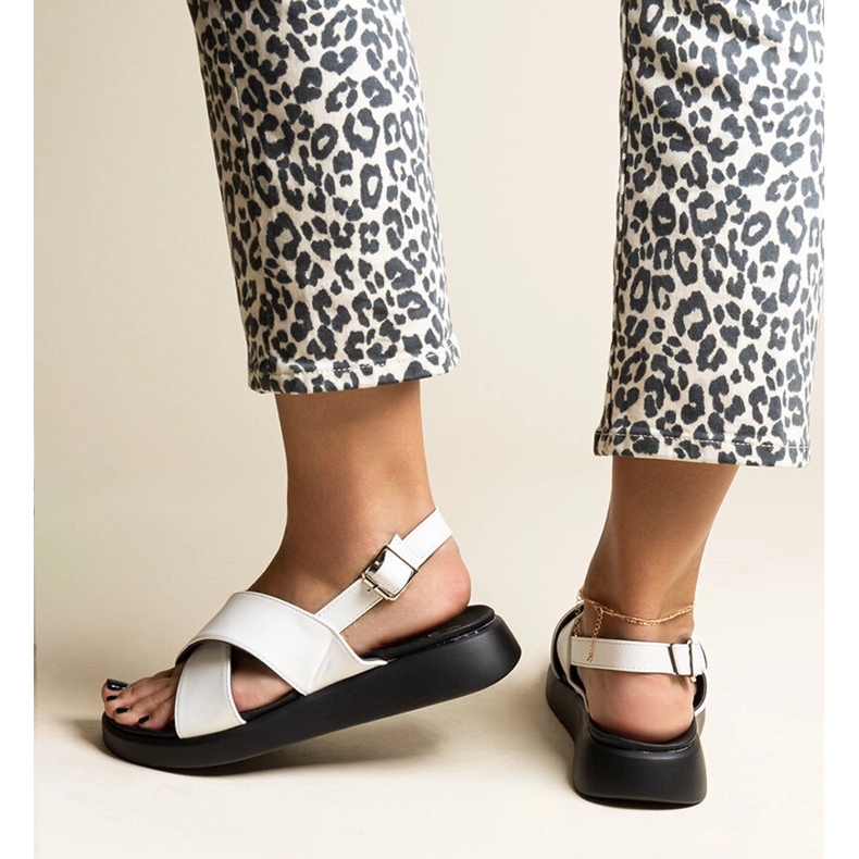 Sandálias plataforma Burnet brancas branco 1