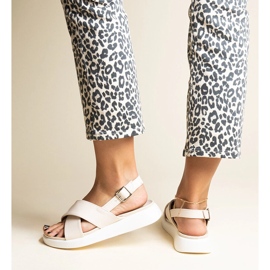 Sandálias plataforma Burnet bege 1