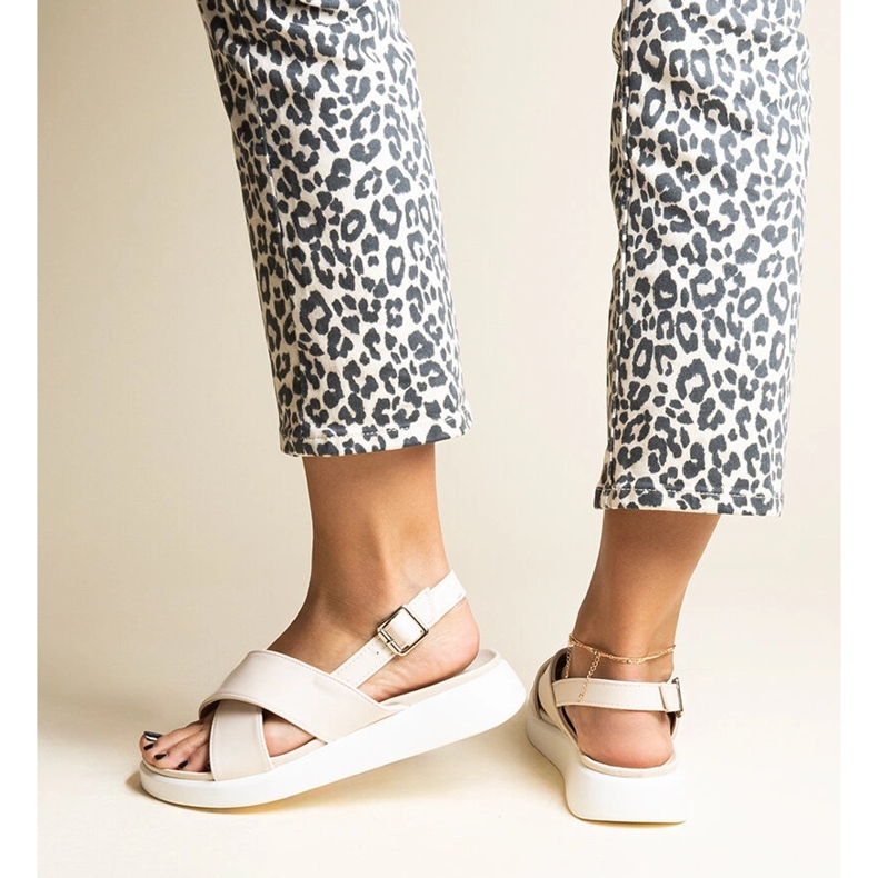 Sandálias plataforma Burnet bege 1