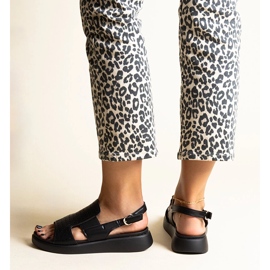 Sandálias pretas com parte superior perfurada Imogne preto 1