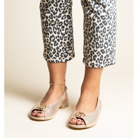 Sandália de salto baixo Teyla dourada dourado 1