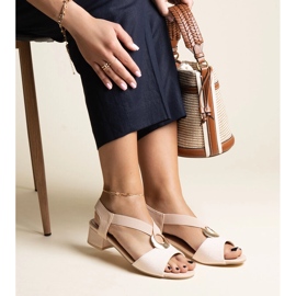 Sandália de salto alto slip-on bege Jorga 1