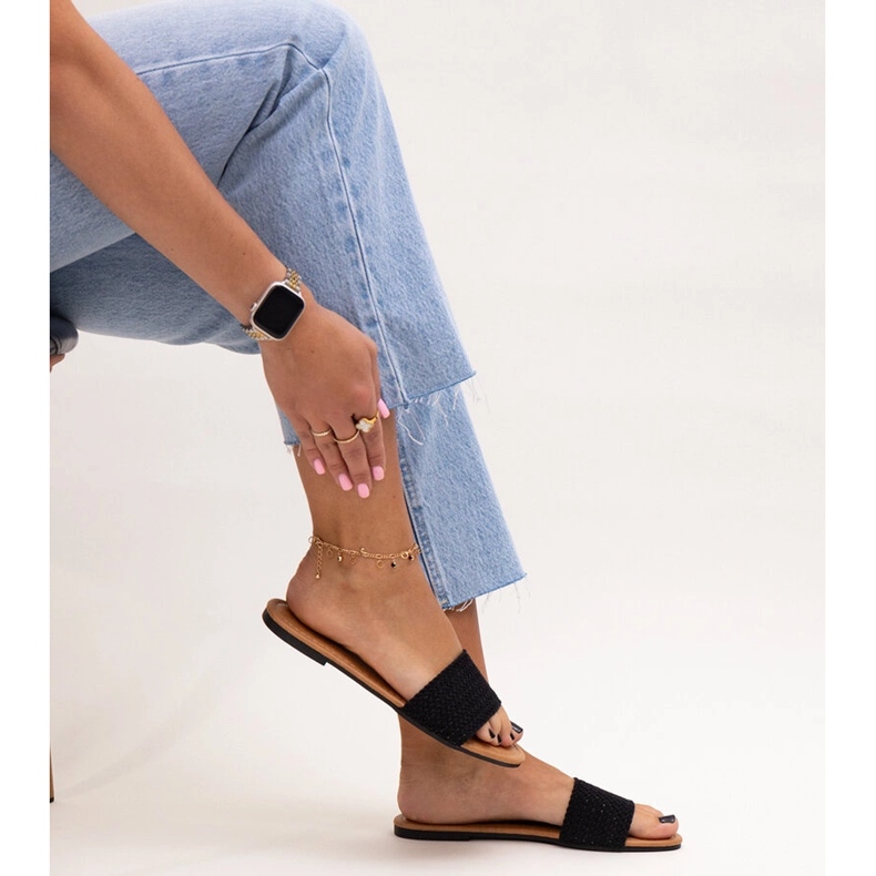 Slides Marika pretos bordados 1