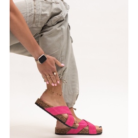 Chinelos com sola de cortiça Ribera brilhante rosa 1