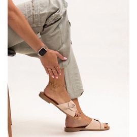 Chapéus decorados com alça com zircões Amari bege 1