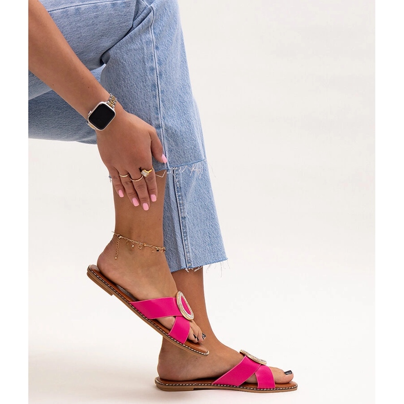 Bonés decorados com fecho Salimba de zircão rosa 1