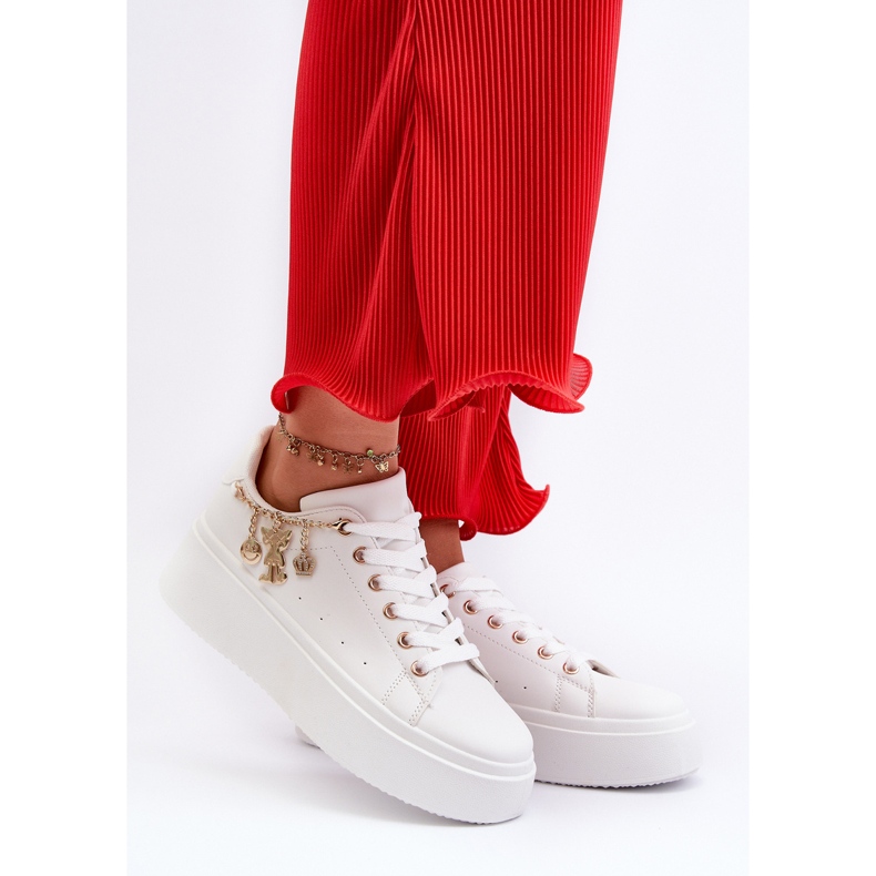 Tênis feminino plataforma com pingentes, Tivissa branco 2