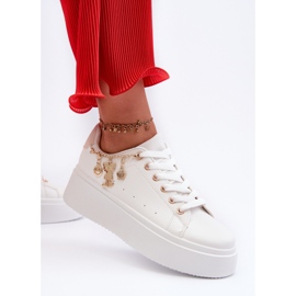 Tênis feminino plataforma com pingentes, Tivissa branco 1